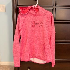 Under Armour hot pink cold gear hoodie hooded sweatshirt size Large